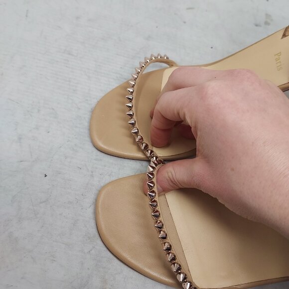Christian Louboutin Nude So Me Spike Strappy Heel Sandal
